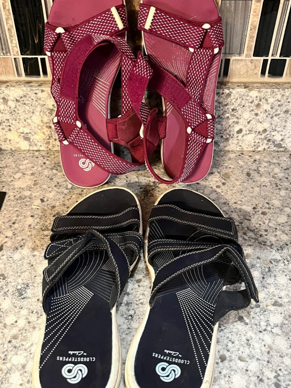 Two Pairs Ladies Clark's Cloud Stepper Sandals